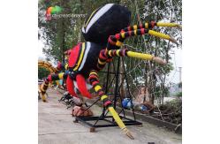 China Botanical Garden Giant Animatronic Spider With Web Life Size Alive Sound supplier