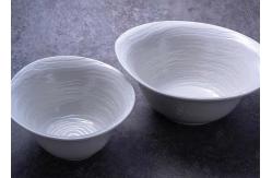 China Porcelain Irregular Starter Deep White Soup Bowls 10'' 12'' supplier