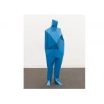 Urban Landscape Blue Painted Stainless Steel 3D Man Statue for sale