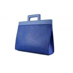 Button And Soft Leather Handle 40*31cm Felt Handbag for sale