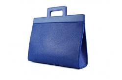 China Button And Soft Leather Handle 40*31cm Felt Handbag supplier