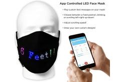 China Party Festival Programmable LED Face Mask Bluetooth App Controlled USB Rechargeable supplier