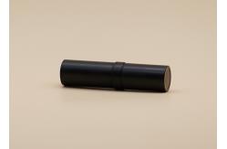 China Middle Convex Matt Black Slim Lipstick Tube Portable For Cosmetic Packaging supplier