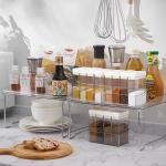 Cabinets Countertop Stackable Storage Shelves PET Metal for sale