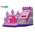 Pink Princess Inflatable Castle Slide Girls Playing Inflatable Bounce House For Amusement Park for sale