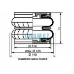 WBZ 140-E1 Double Convoluted Rubber Air Bellow G3/8 Weforma Helper Springs Pneumatic for sale
