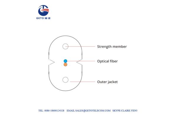 FTTH Indoor FRP LSZH G652D 12 Core Single Mode Fiber Optic Cable