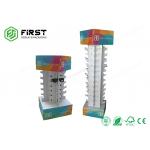 Custom Made Folding POP Corrugated Carton Floor Hook Display Stand For Sunglasses for sale