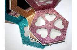 China Hexagon Makeup Empty Eyeshadow Palette Packaging With Glitter Paper supplier