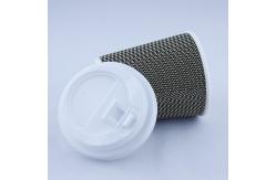 China Printed Coffee Ripple Paper Cup With Lid Disposable Single Wall 360ml supplier
