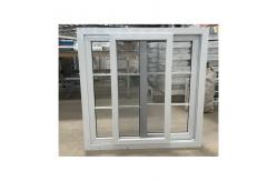 China PVC UPVC Double Pane Glass White Vinyl Sliding Window With Grill Mosquito Mesh supplier