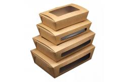China Square Custom Paper Box Printed Disposable Food Grade Salad Packaging With Window supplier