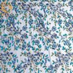 African Multi Colors 3D Flower Applique Fabric Beaded 13.72m Roll for sale
