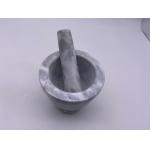 Round Solid Marble Stone Mortar And Pestle Moisture Resistant for sale