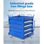 Industrial Grade Blue Bottom Drop Dumpster Iron Fillings Box for sale