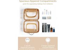 China Lightweight Waterproof 2 Layer Travel Toiletry Bag Clear Makeup Bag With Zipper supplier