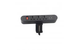 China Easy Mount removable clamp on tabletop edge power outlet for computer table supplier