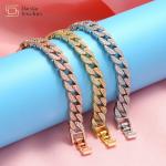Hip Hop Jewelry 18k Women Men Cuban Link Chain Bracelet Iced Out Diamond for sale