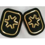 Black And Gold Embossed 3D Rubber Patches Custom  Badges For Soprtswear for sale