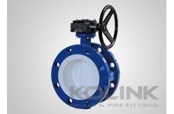 China Fully PTFE Lined Butterfly Valve, 2-pc Ductile Iron Body, Concentric Disc supplier