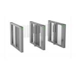 Pedestrian Crystal Glass Swing Barrier Brushless Motor 900mm Channel for sale