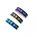 Factory Wholesale Laser Glitter Wrist Strap Event Concert Festival Neon Rainbow Laser Logo Shiny Laser Paper Wristband for sale