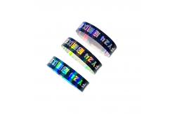 China Event Custom Concert Music Festival Neon Rainbow Shiny Laser Promotional Paper Wristband supplier