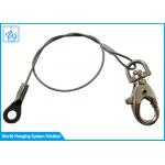 Steel 1.5mm Eye Loop Wire Rope Siling Wire Rope Lanyard With Carabiner for sale