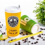 Ripple Disposable Cups For Hot Drinks , Eco Friendly Disposable Coffee Cups 12oz for sale