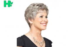 China Super Popular Short Natural Looking Synthetic Wigs Easy Style With Neat Bang supplier