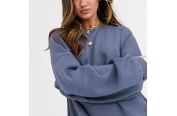 China Oversize Plain Crew Neck Sweatshirt Dropped Shoulder Sweatshirt In Elephant Gray supplier
