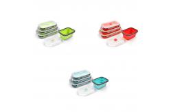 China FLGB Approved BPA Free Silicone Folding Lunch Box Microwavable supplier