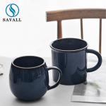 Restaurants Transitional Blue Porcelain Mugs Ceramic Cup With Handle for sale