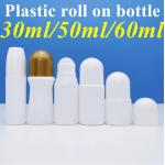 50ml 60ml Empty Roll On Deodorant Bottles HDPE White Golden for sale
