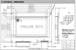 China 240*128 Graphic FSTN LCD Module With PCB T6963C Wide Temperature Industrial Display supplier
