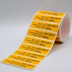 70um 1.5mil Tamper Proof Seal Security Sticker Matte Yellow Semi Transfer For Checkerboard for sale