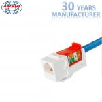 Network RJ45 Keystone Jack , 90 Degree Cat6 Toolless Keystone Jack Customized Color for sale