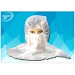 Soft Breathable Hood Snood Disposable Head Cap in White Blue for sale