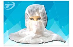China Soft Breathable Hood Snood Disposable Head Cap in White Blue supplier