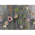 French Colorful Tulle Embroidered Bridal Lace Fabric For Evening Dress With 3D Flowers for sale