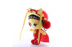 China 35cm Red Chinese Opera Figures Doll Plush Toys ISO9001 supplier