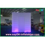 Professional Photo Studio Purple Cube Inflatable Photo Booth Tent 2 Doors Bottom Led Light for sale