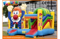 China Children Game Clown Inflatable Bouncer Slide For Backyard / Zoo / Water Park supplier