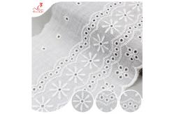 China Durable Embroidered Ribbon Trim For Wedding Curtain / White Tulle Trim supplier