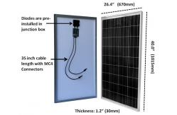 China Tpt Backsheet Residential Silicon Solar Panels 100 Watt 3.2mm Tempered Glass supplier