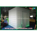 Portable Photo Booth White Oxford Cloth Inflatable Photo Booth Props Kiosk With Door Curtains for sale