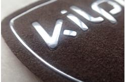 China Custom Heat Transfer Embossed Leather Patches 3D Logo On Suede , Clothes TPU Labels supplier