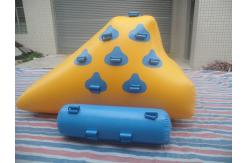 China Yellow And Light Blue Inflatable Water Games , Small Sealed Inflatable Iceberg supplier