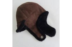 China Hot selling sheepskin shearling trapper snow hat supplier