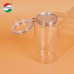 1660ML Recycled Used Transparent Storage Plastic Bottles Clear PET Cans Sealed Jar With Screw Lid For Pet Food Coffee for sale